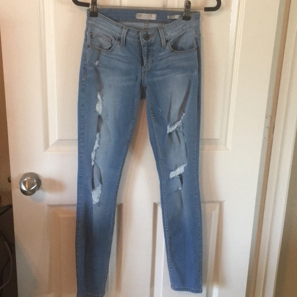 Guess skinny ripped jeans